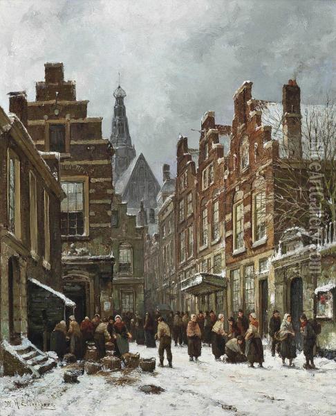 Market Day, Haarlem Oil Painting - Willem Hendrik Eickelberg