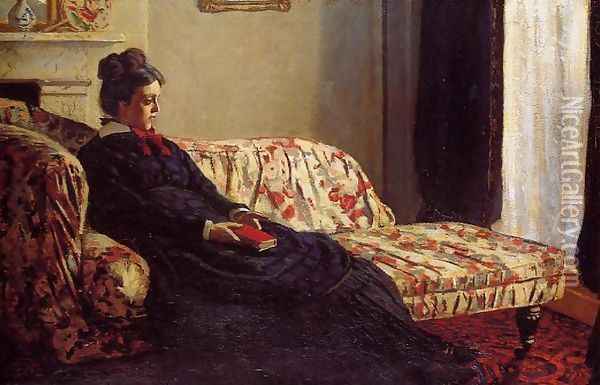 Meditation, Madame Monet Sitting on a Sofa Oil Painting - Claude Oscar Monet