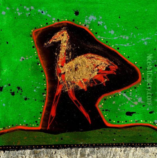 Le Terrain Du Kangourou...l'esprit De L'emeu / Kangaroo Place...emu Mind Oil Painting - Charles Craig