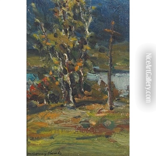 In The Adirondacks Oil Painting - Farquhar McGillivray Strachen Knowles
