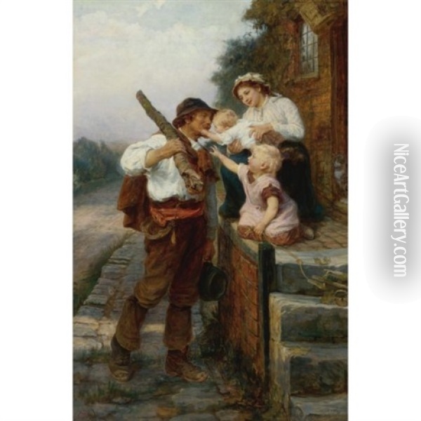 A Father's Return Oil Painting - Frederick Morgan