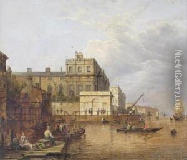 View Of Greenwich Hospital From The East Oil Painting - John Paul
