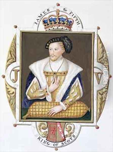 Portrait of James V King of Scotland from Memoirs of the Court of Queen Elizabeth Oil Painting - Sarah Countess of Essex