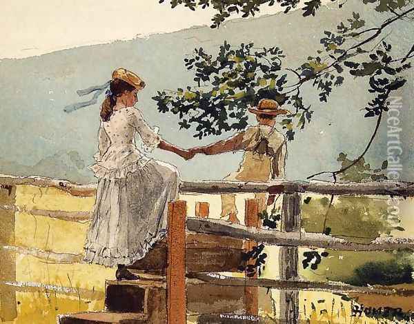On the Stile Oil Painting - Winslow Homer