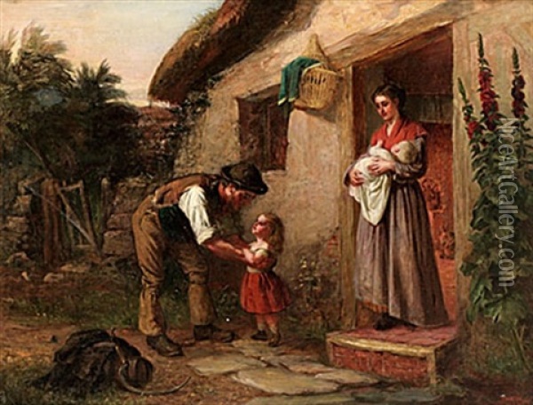 Familjelycka Oil Painting - William Harris Weatherhead