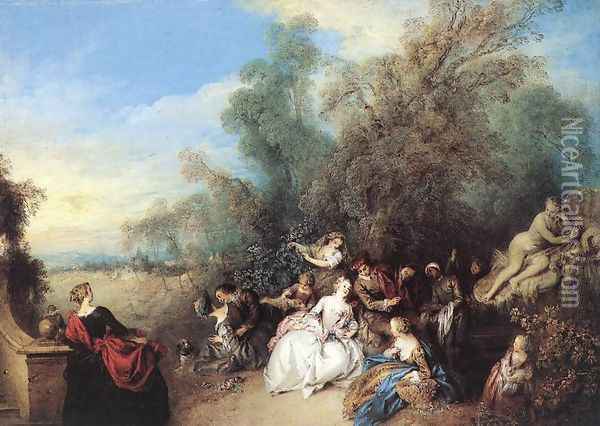 Relaxing in the Country Oil Painting - Jean-Baptiste Joseph Pater