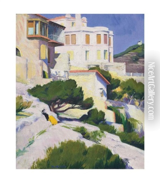 The White Villa - Cassis Oil Painting - Francis Campbell Boileau Cadell