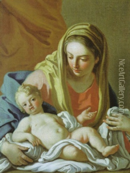 Madonna Mit Kind Oil Painting - Francesco de Mura