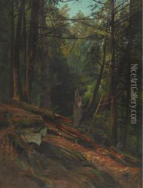 Philadelphia Forest Interior Oil Painting - Philipp Weber