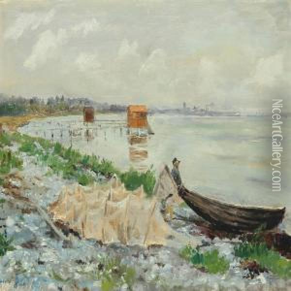 Coatel Scenery From Vallo Strand Oil Painting - Carl Schlichting-Carlsen