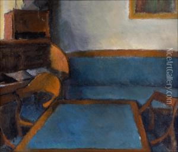Sininen Kalusto. Oil Painting - Alvar Cawen