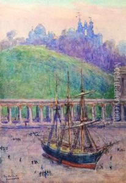 Greenwich 
Watercolour Over Pencil Oil Painting - Frederick C. Mulock