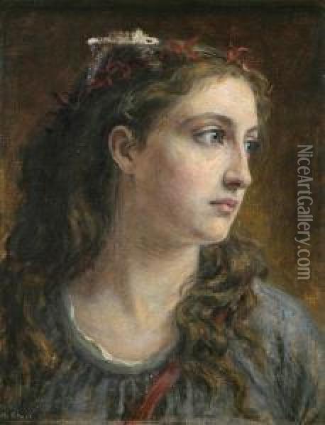 Portrait Of A Young Girl Oil Painting - Louisa Canziani Starr