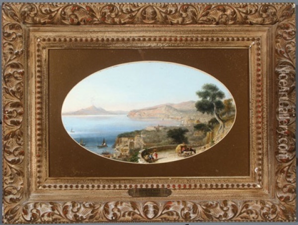 A View Of Sorrento And A View Of Nemi (pair) Oil Painting - John Gadsby Chapman