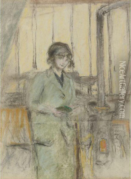 Jeune Femme Debout Dans L'atelier Oil Painting - Jean-Edouard Vuillard
