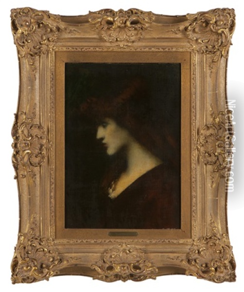 Portrait Of A Red-headed Woman Oil Painting - Jean Jacques Henner
