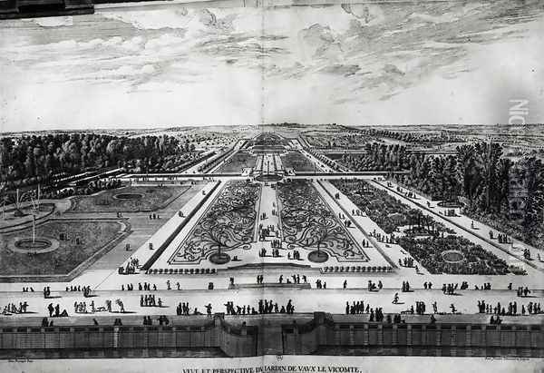 Perspective View of the Garden of Vaux-le-Vicomte Oil Painting - Israel Silvestre the Younger