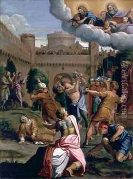 The Stoning of St Stephen Oil Painting - Domenico Zampieri (Domenichino)