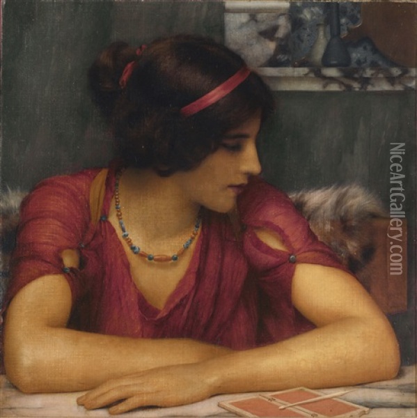 The Letter (a Classical Maiden) Oil Painting - John William Godward