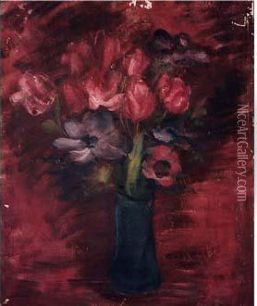 Anemones Et Tulipes Oil Painting - Joachim Weingart