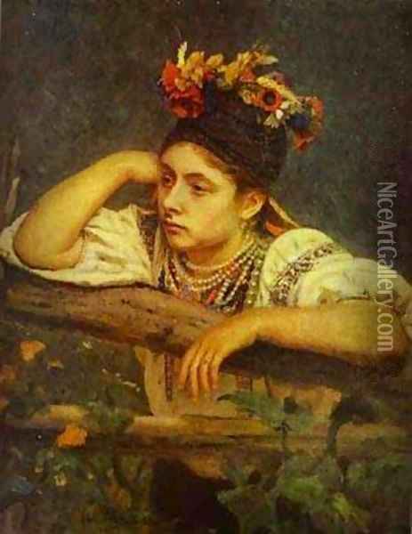 Ukranian Girl 1875 Oil Painting - Ilya Efimovich Efimovich Repin
