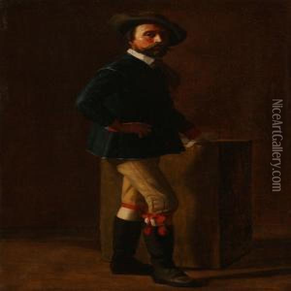 A Hunter. Oil Painting - Jorgen Roed