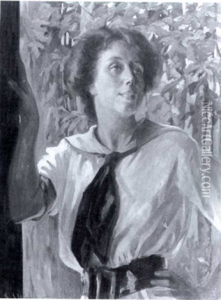 The Open Doorway Oil Painting - Samuel Johnson Woolf