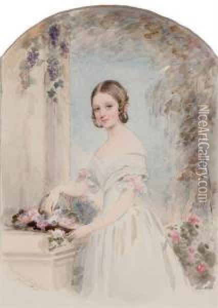 Portrait Of Grand Duchess Alexandra Nikolaevna (1825-1844) Oil Painting - Christina Robertson