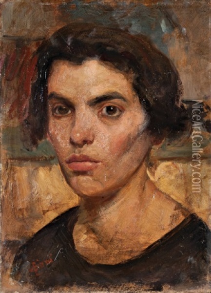Ritratto Femminile Oil Painting - Cesare Ciani