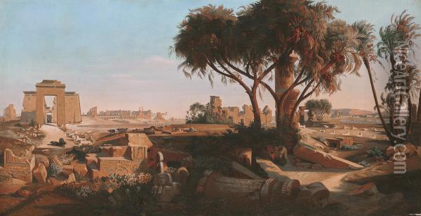 View Ofkarnak In Egypt Oil Painting - Johann Jakob Frey