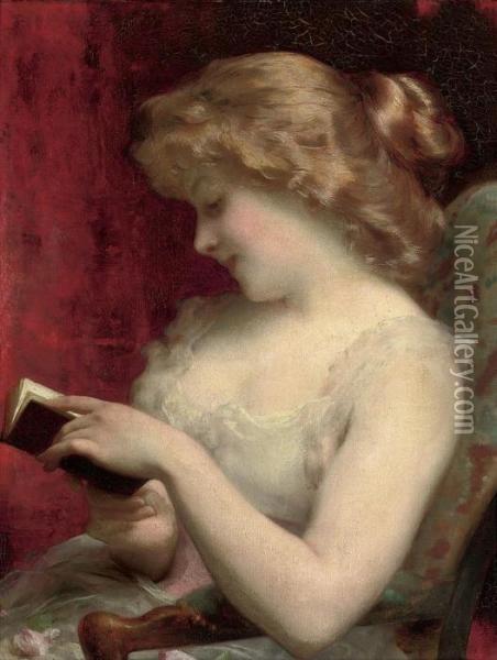 A Good Read Oil Painting - Etienne Adolphe Piot