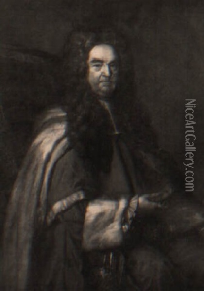 Portrait Of Judge Dormer, Seated, In Judicial Robes Oil Painting - Herman van der Myn