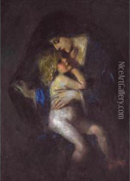 Night And The Child Oil Painting - Laura Adeline Muntz-Lyall
