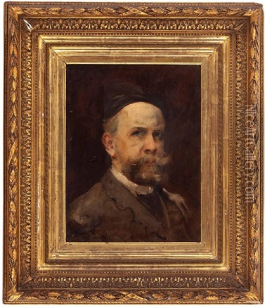 Portrait Eines Herrn (+ Orientalische Szene (tanger); Verso) Oil Painting - Harry Humphrey Moore