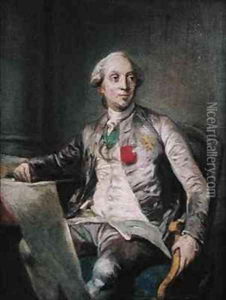 Study for a Portrait of Charles Claude de Flahaut de la Billarderie 1730-1809 Count of Angiviller Oil Painting - Joseph Siffrein Duplessis
