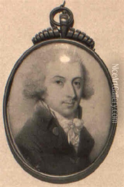 Portrait Of William Wyndham, With Powdered Wig Oil Painting - Andrew Plimer