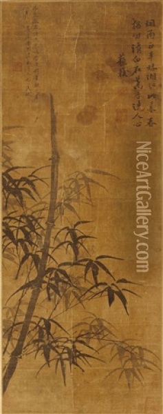 Bamboo Oil Painting -  Zhang Shi
