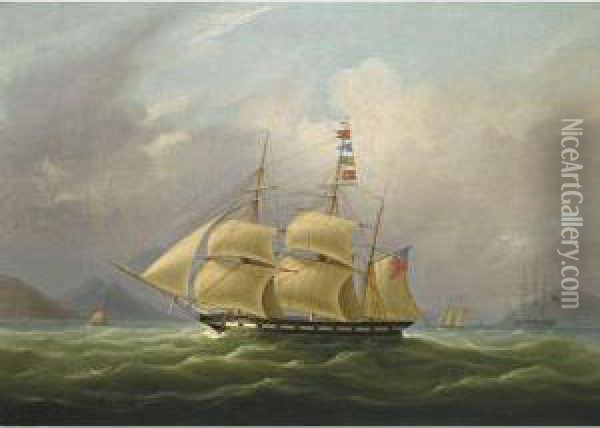 The Barque Sylph, Beloging To Mr. Alexander Robertson Off Themacao, China Oil Painting - William Huggins