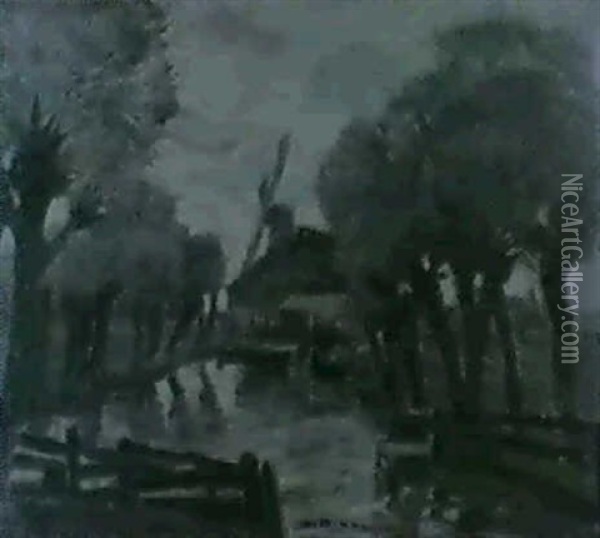 Weiden Am Tumpel, Holland Oil Painting - Ludwig Dill