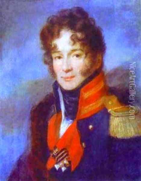 Portrait Of The Commander Of The Dragoon Regiment PA Chicherin 1810 Oil Painting - Aleksei Gavrilovich Venetsianov
