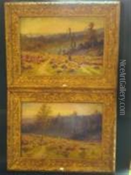 Paysages De Campagne (pair) Oil Painting - Gaston Anglade