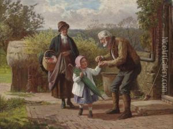 Off To Market Oil Painting - James Clarke Waite