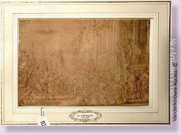 Les Freres De Joseph Revenant Avec Le Ble D'egypte Oil Painting - Claes Cornelisz Moeyaert