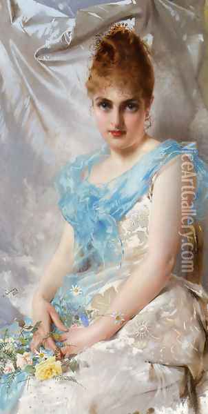 A Spring Beauty Oil Painting - Vittorio Matteo Corcos