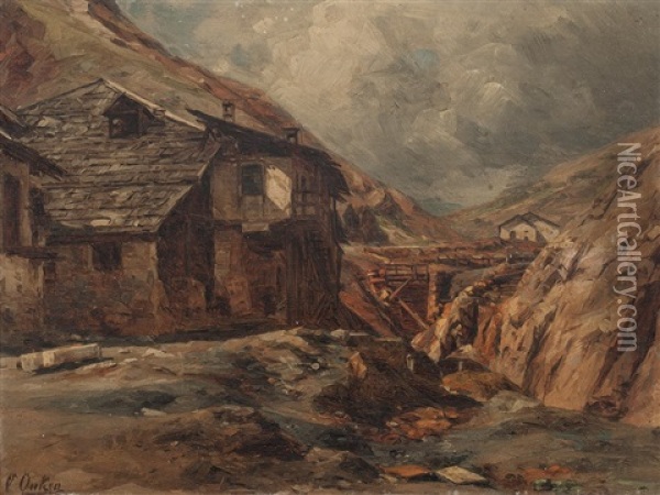 Lodge In The Mountains Oil Painting - Karl Eduard Onken