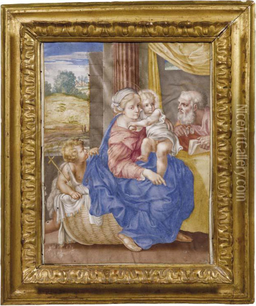 Sacra Famiglia Oil Painting - Giacomo Antonio Boni