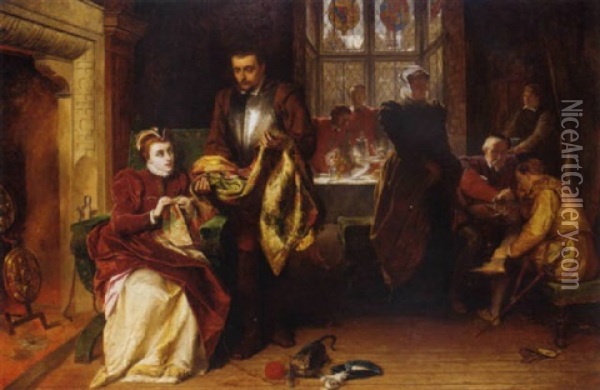 Mary Queen Of Scots And Christopher Norton At Bolton Castle Oil Painting - Alfred W. Elmore