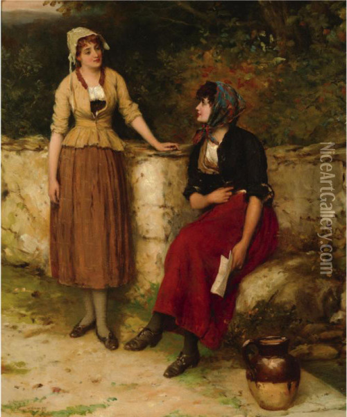 Sisterly Advice Oil Painting - William Oliver