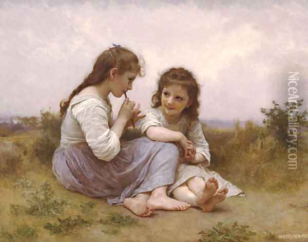 Idylle Enfantine Oil Painting - William-Adolphe Bouguereau