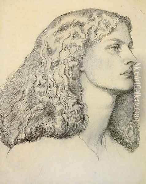 Portrait Of Anne Miller Oil Painting - Dante Gabriel Rossetti
